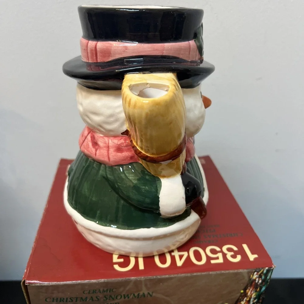 Vintage Snowman Teapot by‎ HomeTrends 1.5 qt Hand Painted Christmas Decor